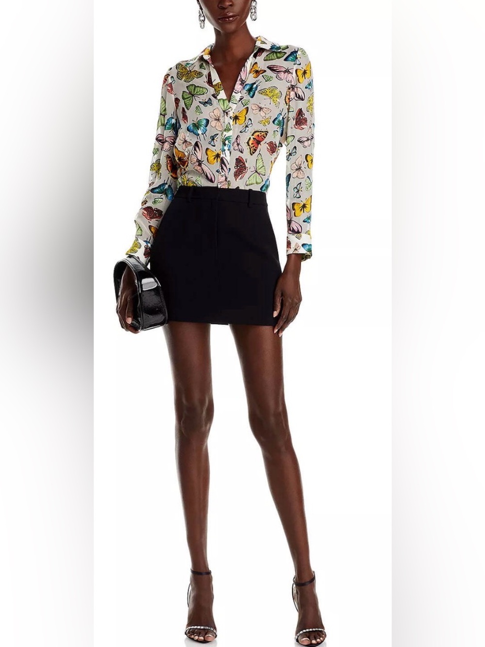 Alice + Olivia Eloise Butterfly Print Button-Up Shirt - Picture 3 of 11